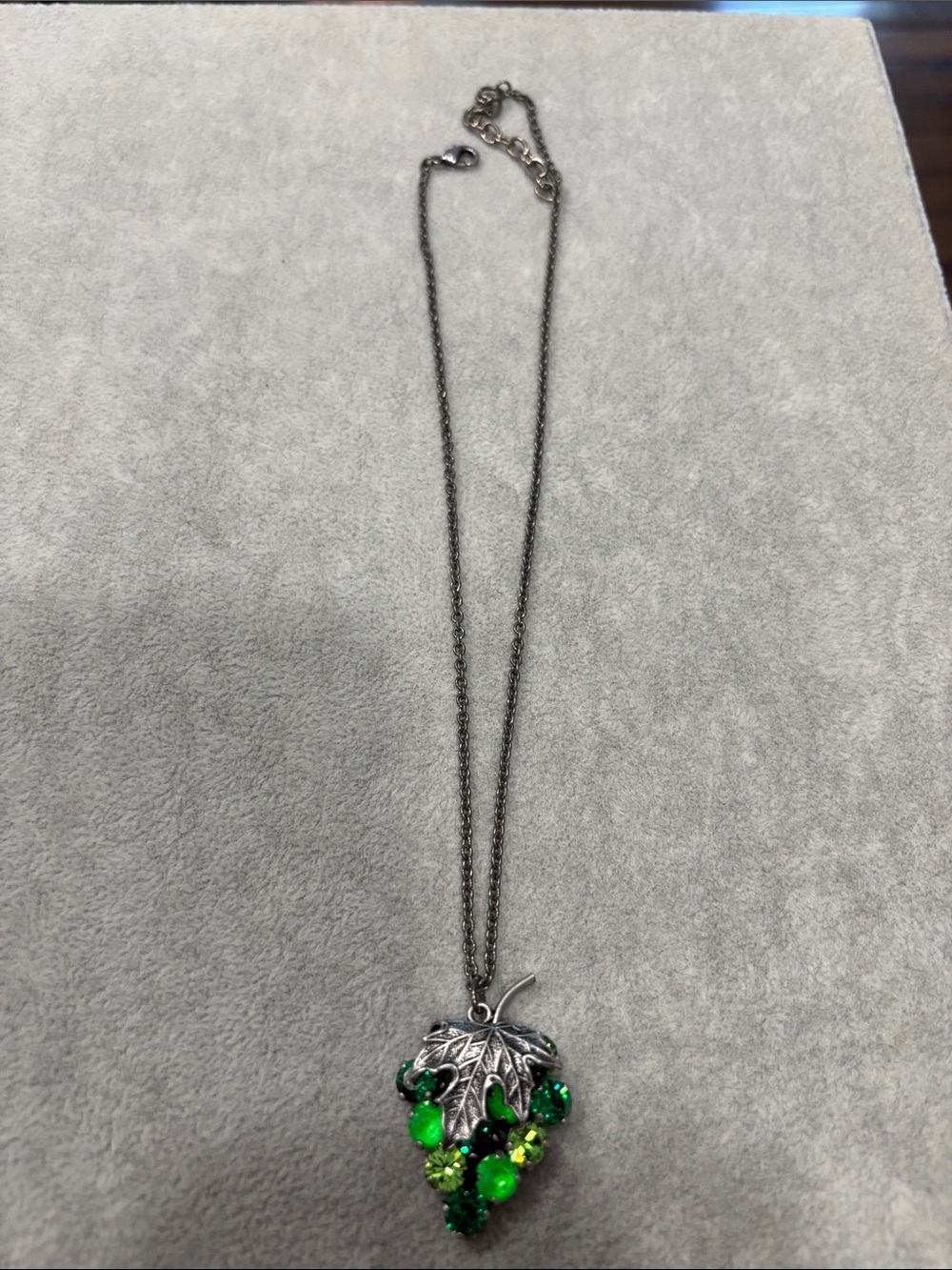 Green Crystal Grapevine Pendant Necklace - Women Jewelry